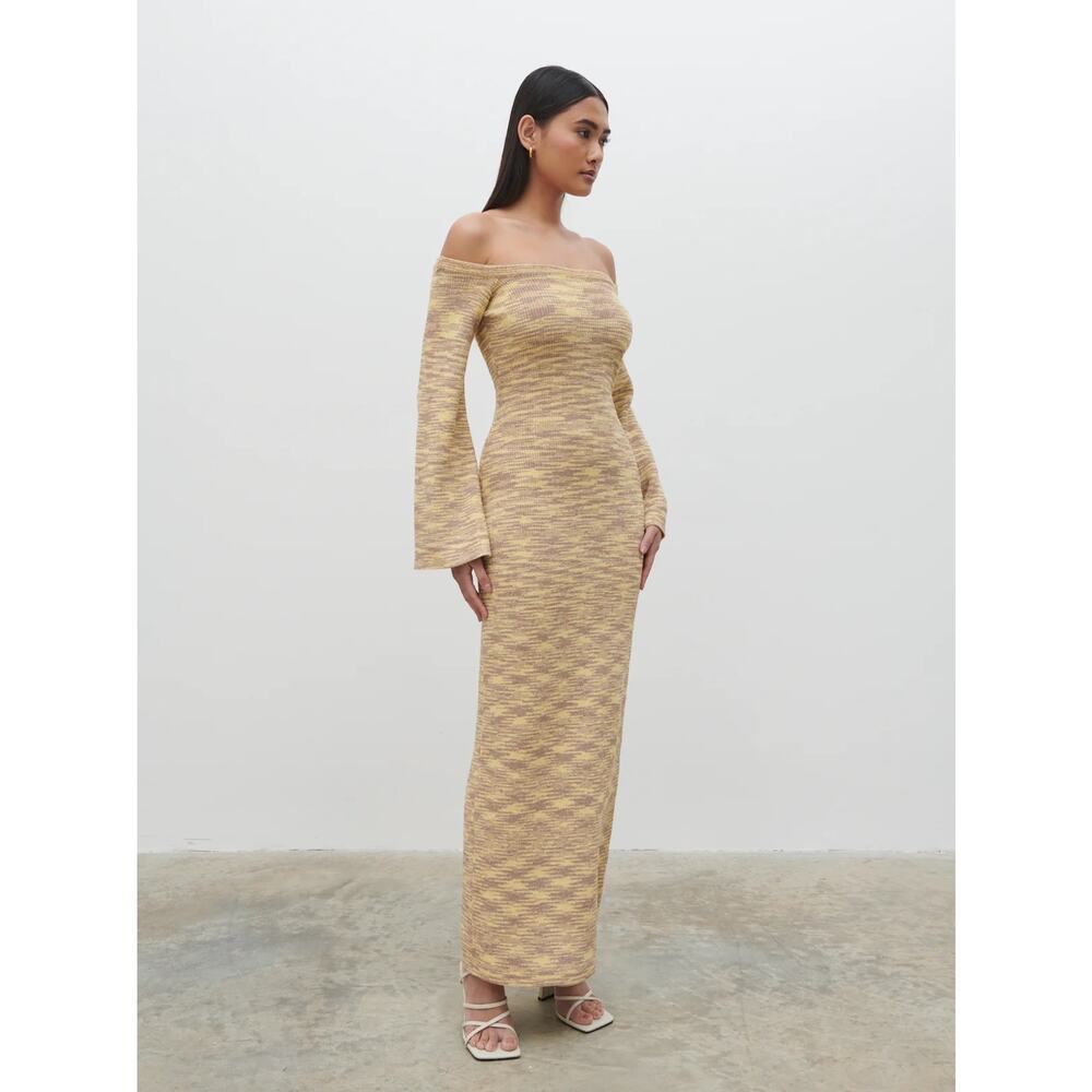 NEW Pretty Lavish Joanna Bardot Off Shoulder Knit Midi Maxi Bodycon Dress Size M - Picture 5 of 11